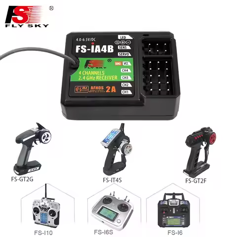 FlySky FS IA4B 4.0-6.5V 4CH 2.4G AFHDS 2A GFSK Receiver Data Backhaul PPM Output IBus Port For FS GT