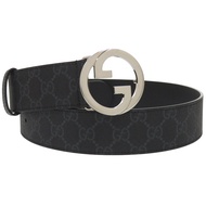近全新 Gucci 雙G互扣式搭扣帆布黑色腰帶 0499 [二手] GUCCI 男士