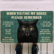 Remember The Cool Black Cat House Doormat Decor Print Animal Cat Floor Door Mat Non-Slip 3D Soft Fla
