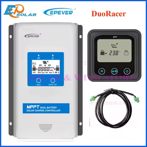 Epever Duo Racer MPPT Solar Controller 20A 30A Solar Charge Dual Battery 12V/24V Remote for Campe DR