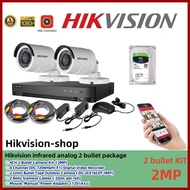 （COD）HIKVISION CCTV Camera Kit 4CH 2 camera CCTV 1080p HD 2MP Camera DVR Complete CCTV Package