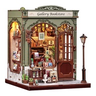 Gallery Bookstore CWGC214 with Sensor Light 3D Wooden Puzzle Book Nook DIY Miniature Dollhouse