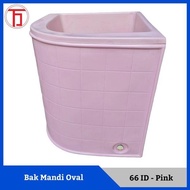 Bak Air Mandi Fiber | Fibre Sudut Oval 66 ID Merah Muda | Pink