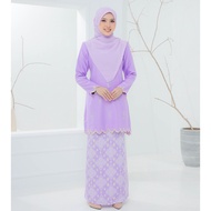 Kurung Moden Aliya Baju Kurung Lilac Sage Green Nude Navy Blue Emerald Green Maroon Black
