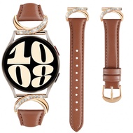 PU Leather Bands Brown Compatible With Samsung Galaxy Watch 7 6 5 4 FE 40mm 44mm 45mm/Galaxy Watch 6