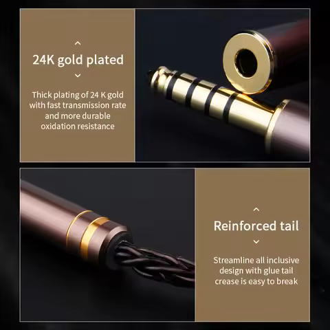 12 Core 2.5/3.5/4.4mm MaleTo 2.5/3.5/4.4mm Female Balanced Audio Conversion Cable Earphone Wire for 