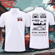 Nissan GTR Polo Shirt Nismo R35 R32 Cotton Fabric 1 Can Be Worn Both Male 011 (M-3XL) S-5
