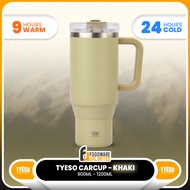 tyeso tumbler 1200ml Car Cup Tumbler Hot & Cold (Khaki) Stainless Steel Vacuum Insulated Portable Tu