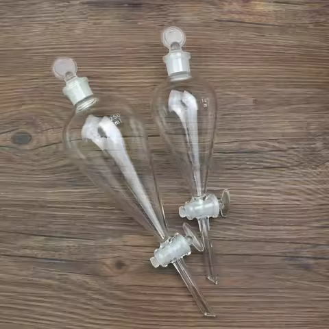 Laboratory 60 to 1000ml Glass Pear-Shaped Separatory Funnel Dropping funnel Used to Eurify Essential