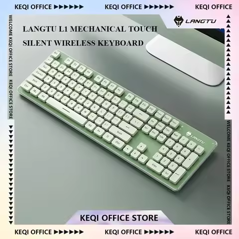 LangTu L1 Mechanical Touch Silent Wireless Keyboard Backlight Wired Customize Keyboard PC Desktop Es