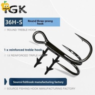 ADREE 5pcs Baitholder Hook, Black Nickel  High Carbon Steel Spinpoler Treble Hook, Fishhook 3/0#-6# 
