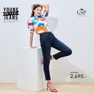 GSP womans pants Breathable Young denim กางเกงยีนส์ ขาเดฟ สีกรม P9XXNV