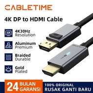 CABLETIME DisplayPort to HDMI DP to HDMI 4K UHD 60Hz Support TV Projector Cable