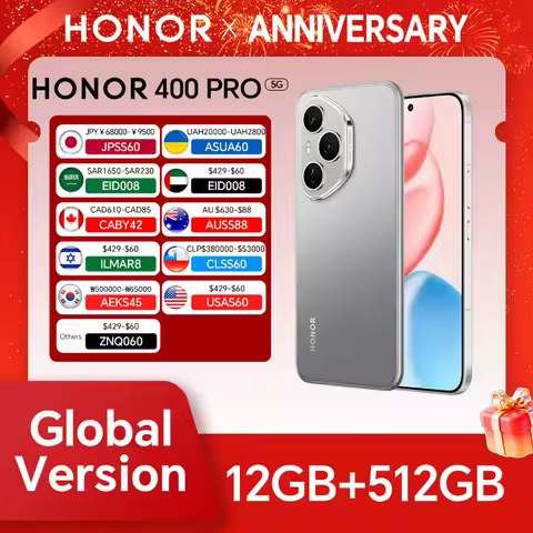 HONOR 400 Pro 5G 12GB+512GB Global Version Smartphone 200MP AI Main Camera 6.7'' AMOLED Screen 6000 