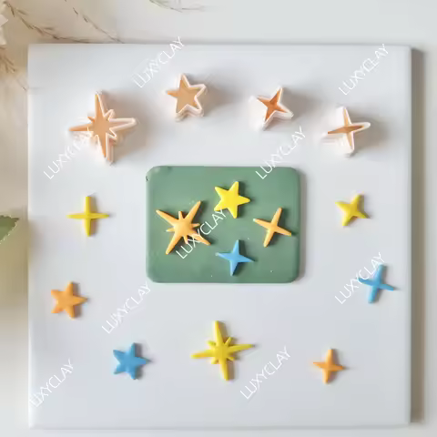 4pcs Star Shape Clay Molds, Micro 4 Point Star, 5 Point Star, North Star Pattern Polymer Clay Cutter