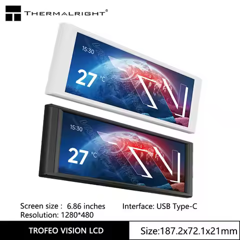 Thermalright TROFEO VISION LCD IPS full-color LCD screen，6.86 inches/magnetic/1280*480 resolution/US