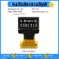 NAILSDECORA5YD OLED Screen Display, IPS 0.49 inch OLED Screen Board, SSD1315 Drive IC 14PIN 64*32 OL