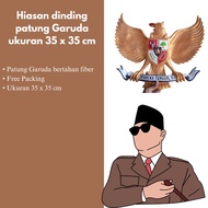 Garuda Pancasila Hiasan Dinding Lambang Fiber Lambang Negara Burung Garuda Gold Fiber 35CM