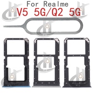 For Realme V5 5G Q2 5G Sim Card Tray Slot Holder Card Holder Reader SD Slot Adapter Replacement Part