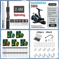 HZ500/7000 Spinning Reel and Rod Combo Set for Surf & Jigging - 2.1M/2.4M/2.7M - 100KG Max Drag with