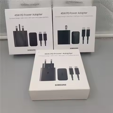 Samsung 45W EU US UK Plug GaN Super Fast Charger EP-T4510 PD Adapter 1.8M USB-C To Type C Cable For 