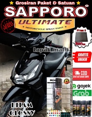 SAPPORO ULTIMATE B13 BLACK HITAM GLOSSY / CAT SPRAY SEMPROT AEROSOL