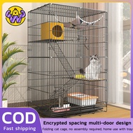 Foldable Cat Cage with Wheels 4-Layer Stackable Large Pet House for Cats & Small Pets sangkar kucing