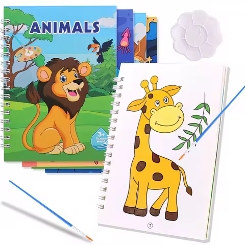 4pcs/set Cartoon Coloring Books DIY Watercolor Painting Book Graffiti Picture Books Painting Drawing