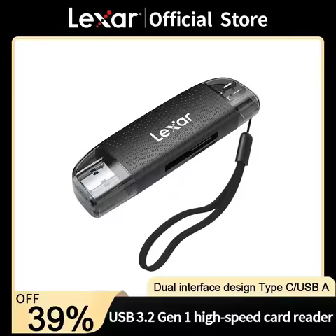Lexar 2-in-1 Card Reader USB3.2 Type-C Dual Interface TF/SD Memory Card Dual-use Card Reader for Mob