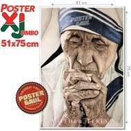 XJumbo Poster PENCIL ILLUSTRATION REPRODUCTION: MOTHER TERESA #XJFJP411 - size 51 x 75 cm