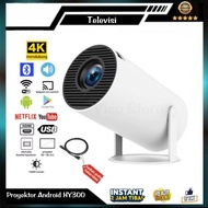 Proyektor Android TV Mini Portable 4K Full Ultra HD Wifi Bluetooth - Tanpa Chanel TV