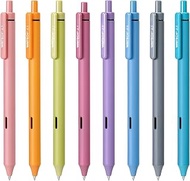 WRITECH Fine Point Gel Pens: 8ct 0.5mm Multi Colored Ink Colors Retractable Pen for Smooth Writing N