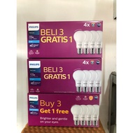 Philips LED Bulb Lamp Package 3 + 1 White 4w 6w 8w 10w 12w 14.5w Philips LED Bulb Philips Light Bulb