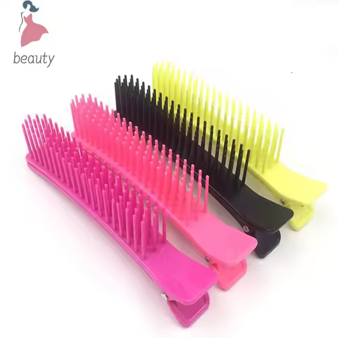 2Pcs Professional Hair Grip Clamps Salon Hair Section Cutting Clips Comb Hair Pins Styling Home DIY 