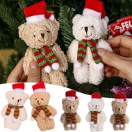 New Christmas Bear Plush Dolls Cute Animal Teddy Bear Stuffed Toys Kawaii Bag Pendant Keychain Chris