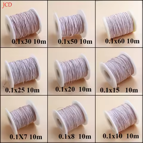10M 0.1x7/8/10/15/20/25/30/40/50/60 strands Litz Wire Multi-strand Polyester Yarn Covered Wire Coppe