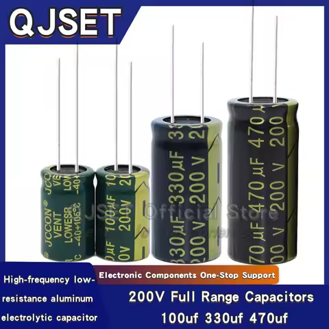 JCCON Capacitor 200V 100UF 330UF 470 UF Switching Power Supply Adapter High-Power High-Frequency Alu