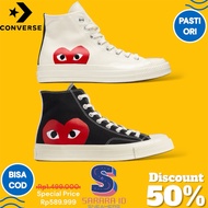 Sneakers Converse CDG Play Hi Black White Gray Unisex Casual School Men Women 100% Original