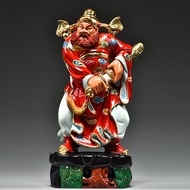 Black Ebony Wood Carving Zhong Kui God of Fortune Statue Home Decorations Real Wood Sculpture for Sh