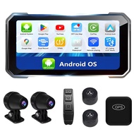 6.25Inch Motorcycle Carplay Waterproof Dash Cam 1080P Dual Cameras Loop Recording WiFi Wireless Andr