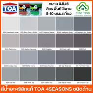 TOA 4SEASON สีน้ำอะคริลิกแท้ 100% คุณภาพสูง ฟิล์มสียึดเกาะดีเยี่ยม ภายนอกและภายใน (ขนาด 1/4 แกลอน)(โ