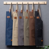 Apron Waiter Barber Western Restaurant Influencer Coffee Canvas Industrial Style Printing LOGO Apron