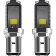 YM E-Bright 2-Pack 900 Lumens White BA20D COB 12W Led Bulb for Motorcycle BA20D lights High Low Beam