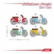 HONDA 4 PCS | OLD SCHOOL MOTORCYCLE STICKER PACK UNYIL KANCIL C100 C102HONDA | 011