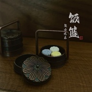 现货速发/1:12微缩食玩摆件娃娃屋配件迷你中式糕点心盒复古饭篮场景D2634.9 In-stock fast delivery/1:12 miniature food toy ornaments d