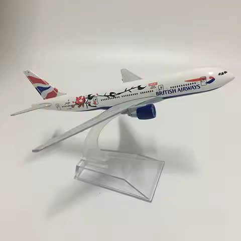 JASON TUTU 16cm BRITISH AIRWAYS Plum flower Boeing b777 Plane Model Airplane Diecast Metal 1:400 Air