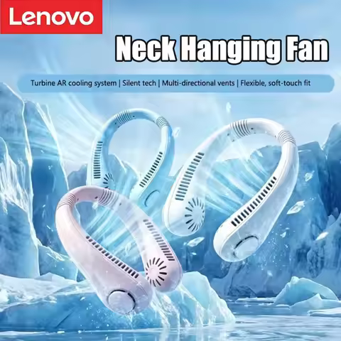 Lenovo Summer Neck Hanging Fan Lazy USB Charging Bladeless Silent High Wind Outdoor Bladeless Small 