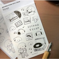 Hatsu Midori - Record Store with Creme Washi Sticker Sheet