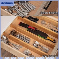 Adjustable Bamboo Drawer Dividers Organizer Large Expandable Organizing Dividers for Kitchen Utensil
