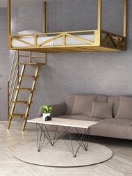 Loft Modern Simple Small Apartment Space-Saving Hanging Iron Elevated Bed Hammock Wall Hanging Bed Bedroom Ceiling Bed